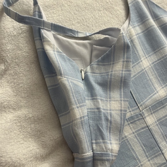 Blue and white Checkered pattern dress - Picture 3 of 4